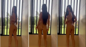 Isabel Diaz, a novinha com um bundão de respeito, toda trabalhada no fio dental e arrasando na dança