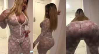 Piranha Cátia Carvalho com uma roupa bem sensual e transparente