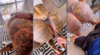 O safado tá dando uma alisada na bunda da Anny Alves, deixando ela toda animada
