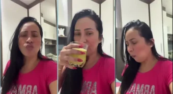 Alessandra Marques de roupa de dormir bem curtinha