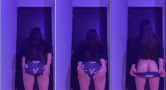 Alexandra Marin, irresistível, subindo seu shorts curtinho no vídeo
